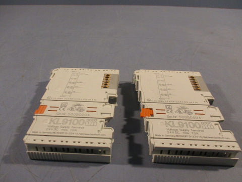 Lot of 2 Beckhoff Potential Voltage Supply Terminal Module 24 V DC 10A KL9100