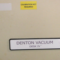 Denton Vacuum Desk IV Cold Sputter Etch Unit w/ Operating Manual