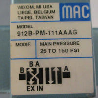Mac Valves 912B-PM-111AAAG Solenoid Valve 25-150PSI 110/120VAC0