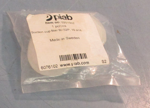 Piab 0201002 Suction Cup Filter BX52P 10 Pcs 40mm Length 34.5mm ID