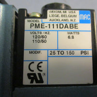 Mac Valves 6221C-113-PM-111DA Solenoid Valve 25-150PSI 120V 60Hz 6-1/4" Length