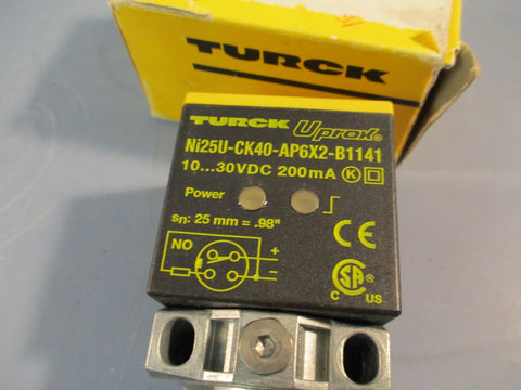 TURCK NI25U-CK40-AP6X2-B1141 10..30V 20mA INDUCTIVE PROXIMITY SWITCH