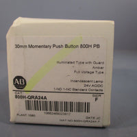 Allen-Bradley 24v Illuminated Push Button w/Guard, Amber Ser. F 800H-QRA24A