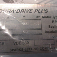 Sparks Dura Drive Plus 4.39 Conveyor Drive Drum Motor 3385RPM 460V 60Hz