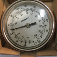 Marsh Thermometer L31105 Thermometer 0250 Deg F, 2" Long Stem 3" Dial 1/2 MNPT