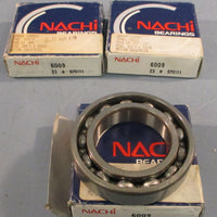 Nachi 6009 C3 Deep Groove Ball Bearing 45mm Bore 75mm OD 16mm W (Lot of 3)