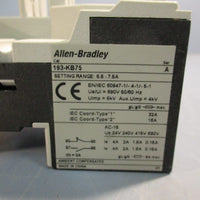 ALLEN BRADLEY 193KB25 MINIATURE THERMAL OVERLOAD RELAY 5.5A7.5A SERIES A