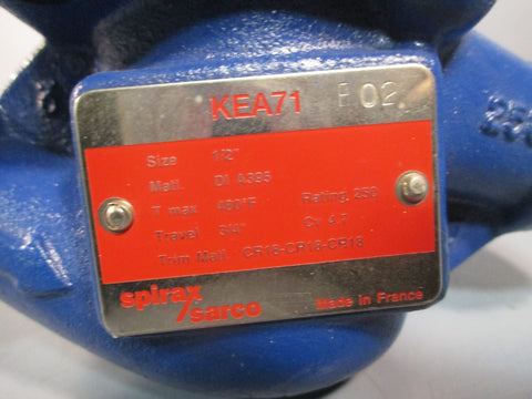 Spirax Sarco Control Valve 2Way Size: 1/2" KEA71 44430500900