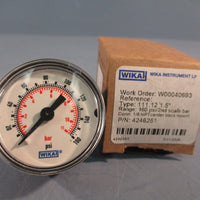 WIKA 4246251 0160PSI 1.5" Type 111.12 Center/Back Mount Gauge P/N 4246251