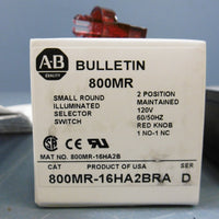 NIB Allen Bradley 800MR16HA2BRA Small Round Illuminated Selector Switch