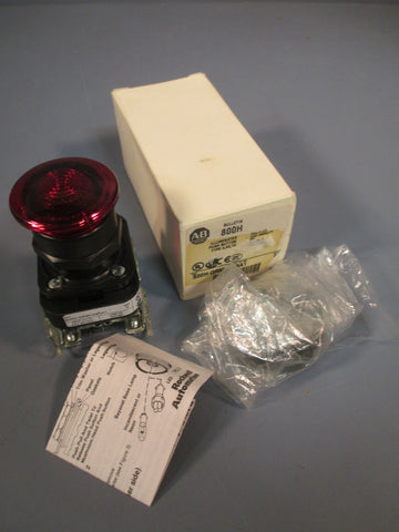 Allen-Bradley illuminated Push Button Red Lens Ser. F 800H-QRMH24RA1