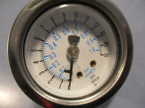 Lot of (2) ENFM 7RW132C0K301KG Pressure Gauge 711411/21/8 015 PSI/BAR