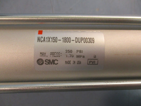 SMC NCA1X501800DUP00309 Pneumatic Cylinder 250 PSI 11/2" Bore 18" Stroke