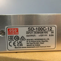 MEAN WELL SD-100C-12 DC48V INPUT....3A OUTPUT....8.5A POWER SUPPLY CONVERTER