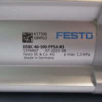 FESTO ISO CYLINDER, 1376907 F308, 12BAR DSBC40100PPSAN3