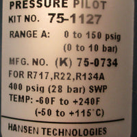 Hansen Technologies 751127 M3KW Compact Pressure Pilot Kit 0150 PSIG