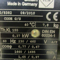 VEM Motor KPER 71 G 4 w/ Motovario NMRV 040 Gearbox 3PH 0.37kW