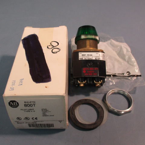 Allen Bradley 800TPH16G Series T Green LED Pilot Light, 120V
