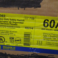 SQUARE D Heavy Duty Safety Switch 60A 600 VAC/V H362