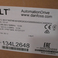 DANFOSS VLT AUTOMATIONDRIVE 7.5 kw 10HP 134L2648 FC3019P75T4E662XGX3SXSXSXXXXAX