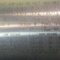 Leeson CZ6T17VC32A Electric Motor 116170.00 3PH 1/.75HP 1725/1425RPM 5/8" Shaft