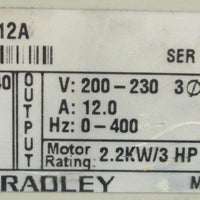 Allen Bradley 1305AA12A Ser. C Adjustable Frequency AC Drive 3HP 200240V