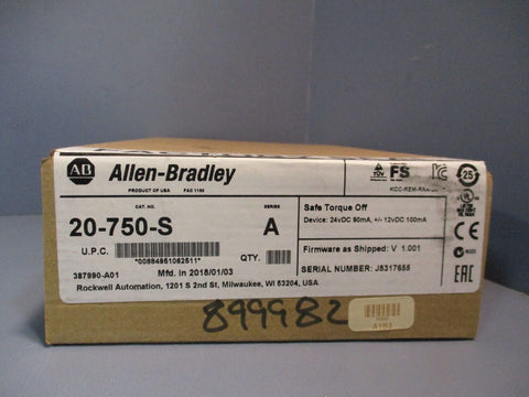 ALLEN BRADLEY Safe Torque Off Option Module Series A 20-750-S FACTORY SEALED!