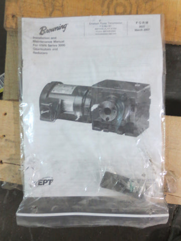 Browning 3000 Series Reducer HWN3302S2B33BU56CNM 250 to 1 Ratio 1750 RPM