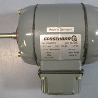 Groschopp WK 0513501 Gear Motor 3400RPM .18/.31A 50W 460/266V 5/16" Shaft Dia.
