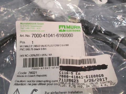 Murr Elektronic Electrical Cable (Lot of Five) 7000410416160060