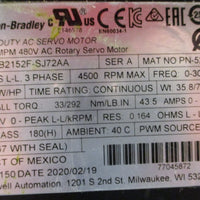 Allen Bradley MPM-B2152F-SJ72AA AC Rotary Servo Motor 5.90kW 1-1/2" Shaft Dia
