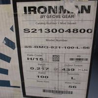Grove Gear Ironman Gearbox Ratio 100:1 56C, 17.5 RPM SSBMQ821100L56