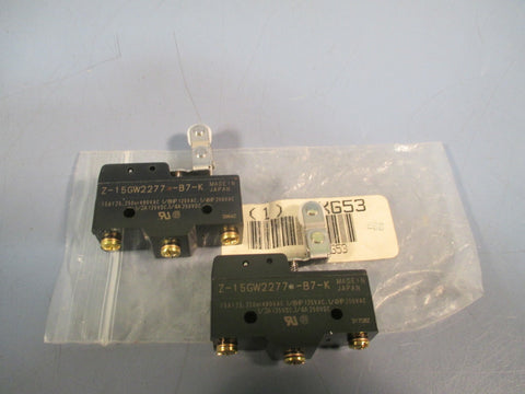Omron Roller Lever Switch Lot of Two Z15GW2277B7K
