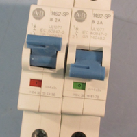 LOT OF (2) ALLEN BRADLEY 1492SPM1B020 SER D CIRCUIT BREAKER 2A 1 POLE