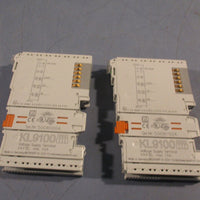 Lot of 2 Beckhoff Potential Voltage Supply Terminal Module 24 V DC 10A KL9100