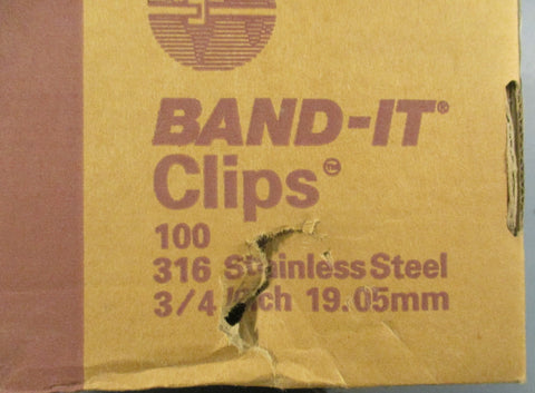 BAND-IT AE4569 Stainless Steel Clips 3/4" 316 Stainless Steel Box of 100