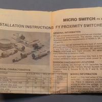 Micro Switch (Honeywell) FYBD12E1-2B Proximity Switch with mount NOS