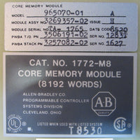 Allen Bradley Core Memory Module Model 96507001 P/N 1172M8