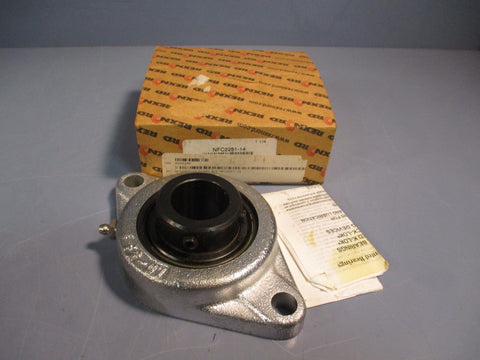 Rexnord 1-1/4 2-Bolt Flange Block Ball Bearing NFC2251-14 Rd Bore Standard Duty