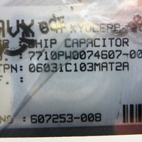 AVX 06031C103MAT2A Ceramic Capacitor 0603 0.01uF 100V X7R 10% 3930 pcs