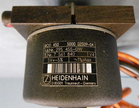 HEIDENHAIN 295 455 0W Encoder SN.:7 561 840 D-83301 450- 5000 02S09-04