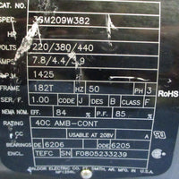 (NOS) Baldor 36M209W382 AC Motor 220/380/440V 1425RPM 3PH 11/8"  7/8" Shaft Dia