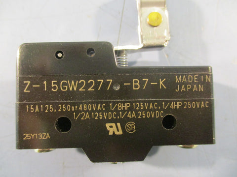 Omron Z-15GW2277-B7-K Snap Action Switch 15A AC 6A DC Lot of 4