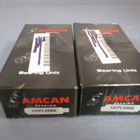 LOT OF (2) AMCAN BEARING FLANGE BEARING BLOCK UNIT UCFL206G