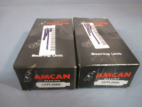 LOT OF (2) AMCAN BEARING FLANGE BEARING BLOCK UNIT UCFL206G