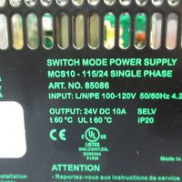 Murr Electronik MCS10115/24 Switch Mode Power Supply 24VDC 10A Out 100120V In
