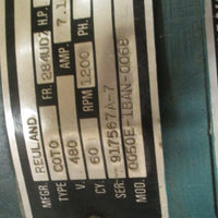 Reuland 0050E-1BAN-0068 5 HP 284UDZ Fr Motor Type COTO 3 Ph 1200 PRM 480 V Used