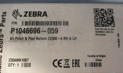 Zebra P1046696059 Pinch and Peel Rollers Kit ZE500 4 RH and LH