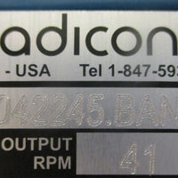 Radicon M042245.BANQ1 Gear Reducer 43.2:1 Ratio 2.0HP 41RPM 1-1/4" Shaft Dia NOS
