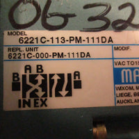 Mac Valves 6221C-113-PM-111DA Solenoid Valve 25-150PSI 120V 60Hz 6-1/4" Length